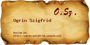 Ogrin Szigfrid névjegykártya